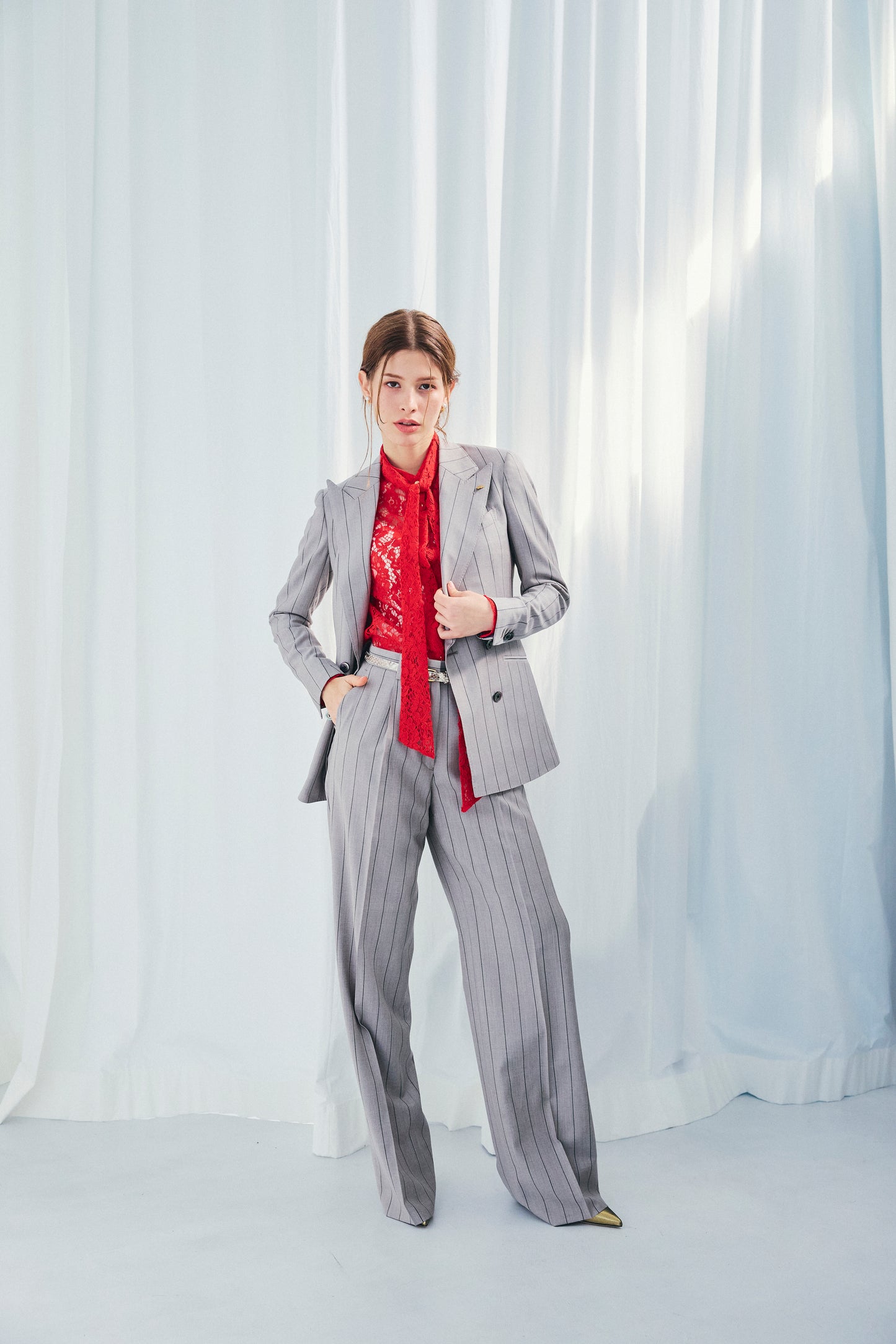 RACE BOW-TIE BLOUSE