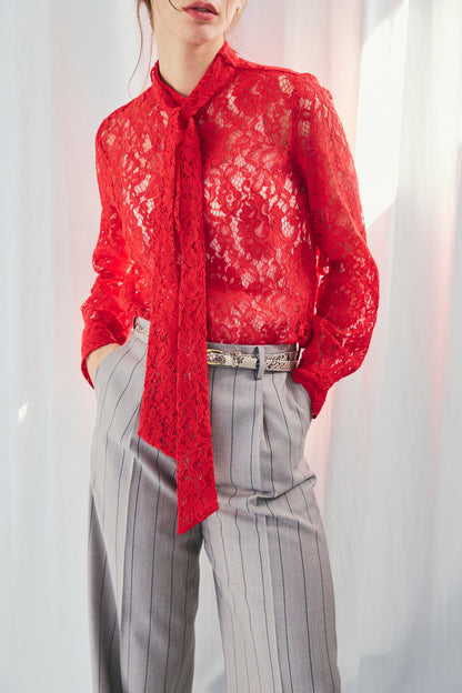 RACE BOW-TIE BLOUSE