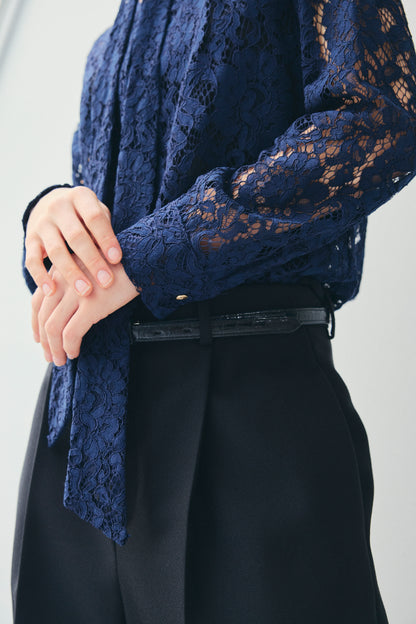 RACE BOW-TIE BLOUSE