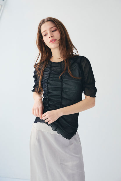 TULLE PUFF SLEEVE TOPS