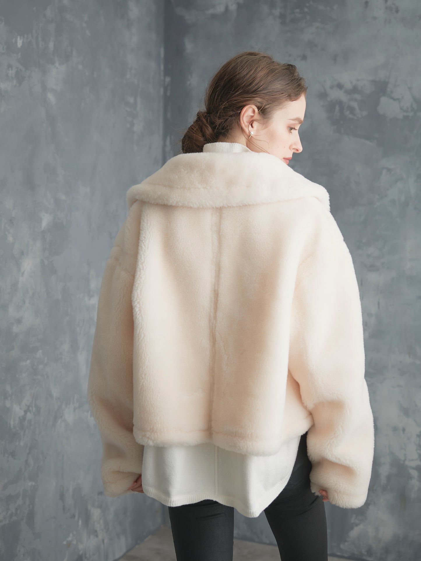 WOOL BOA SHORT COAT【WHITE】