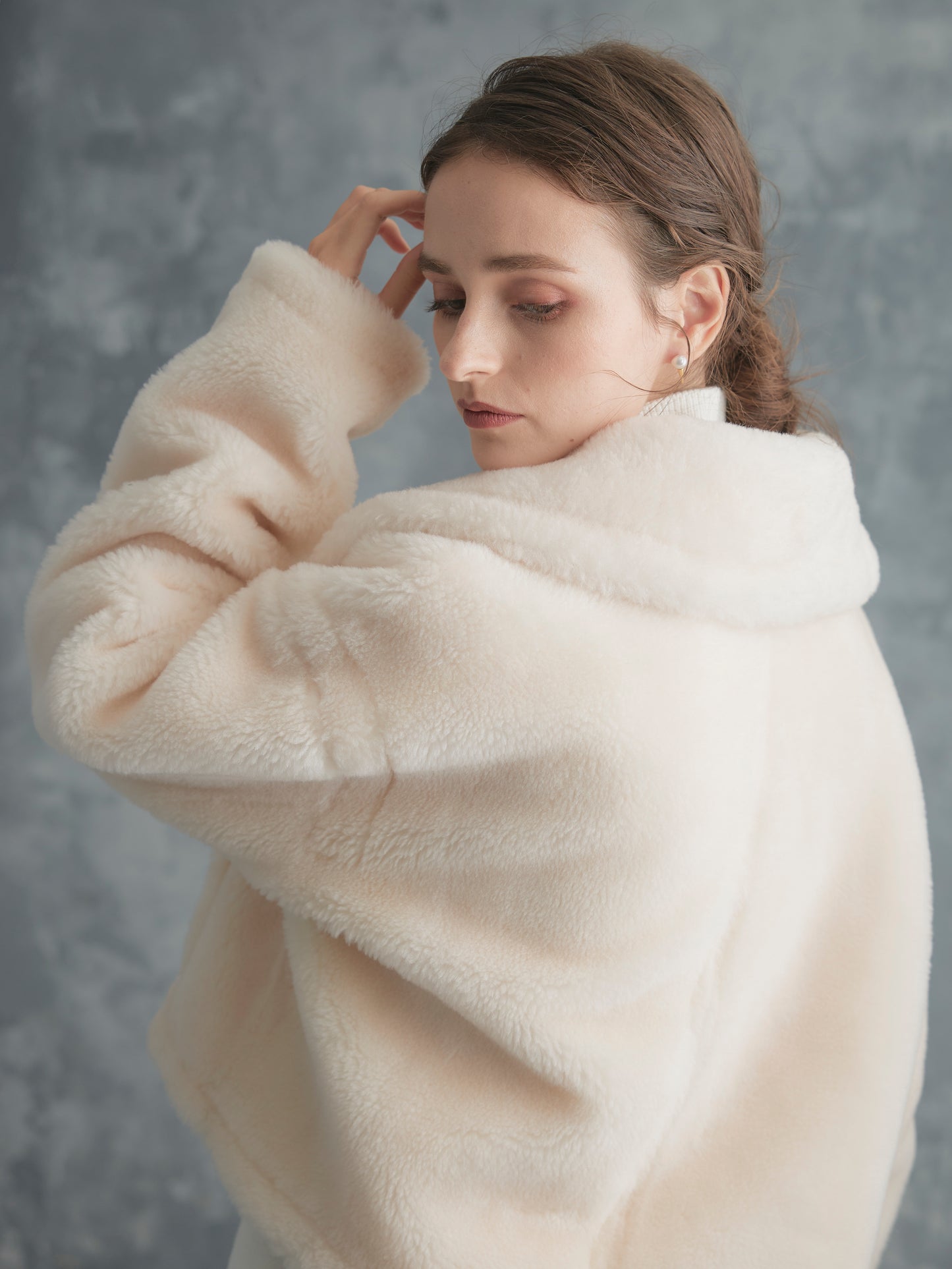 WOOL BOA SHORT COAT【WHITE】