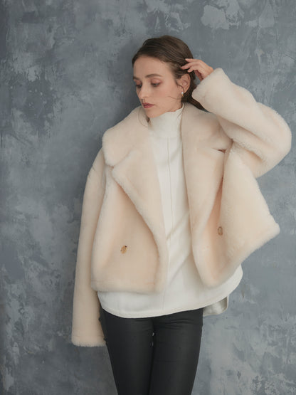 WOOL BOA SHORT COAT【WHITE】