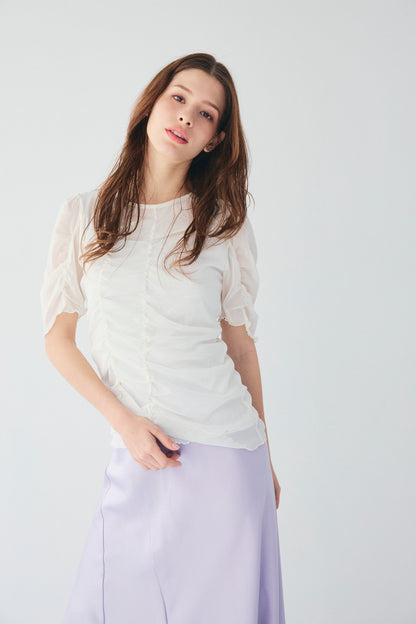 TULLE PUFF SLEEVE TOPS