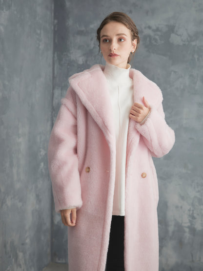 WOOL BOA LONG COAT【BABY PINK】