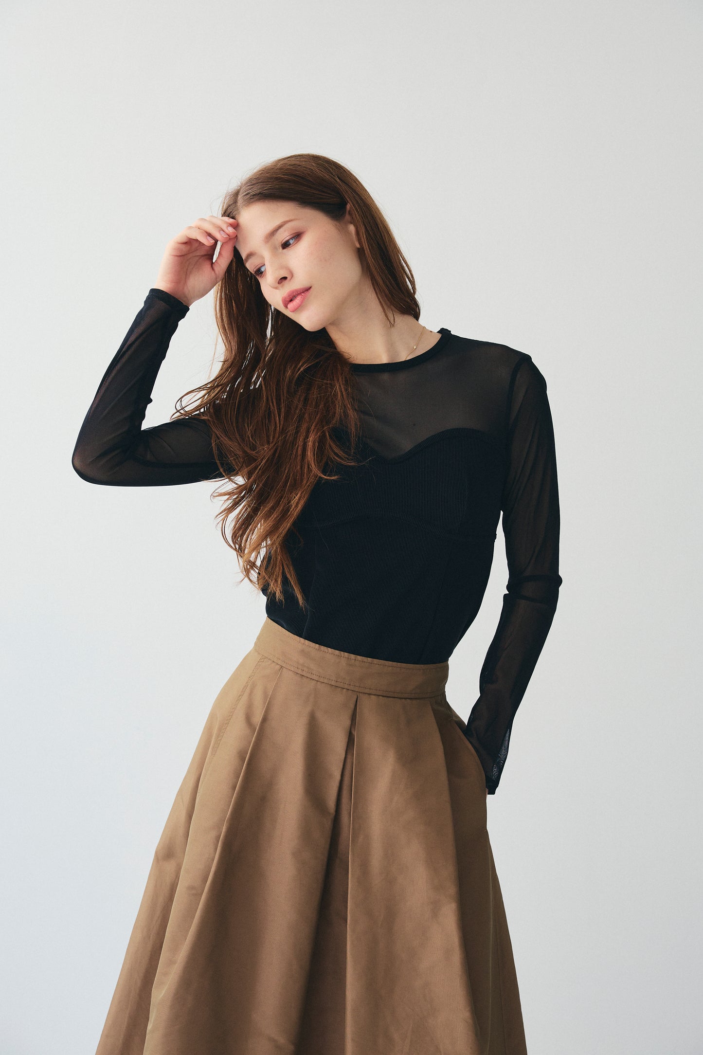 SHEER BUSTIER TOPS