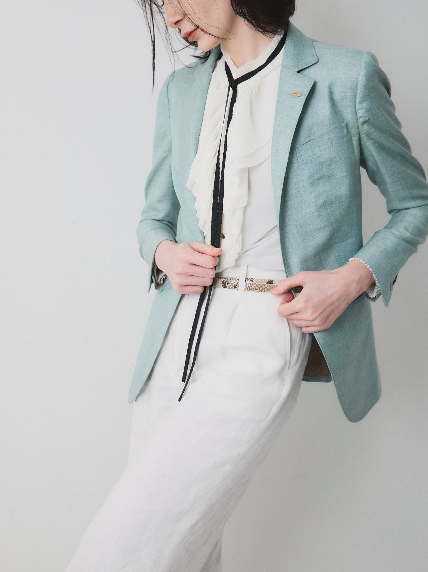PYTHON LEATHER BELT -Ladies-