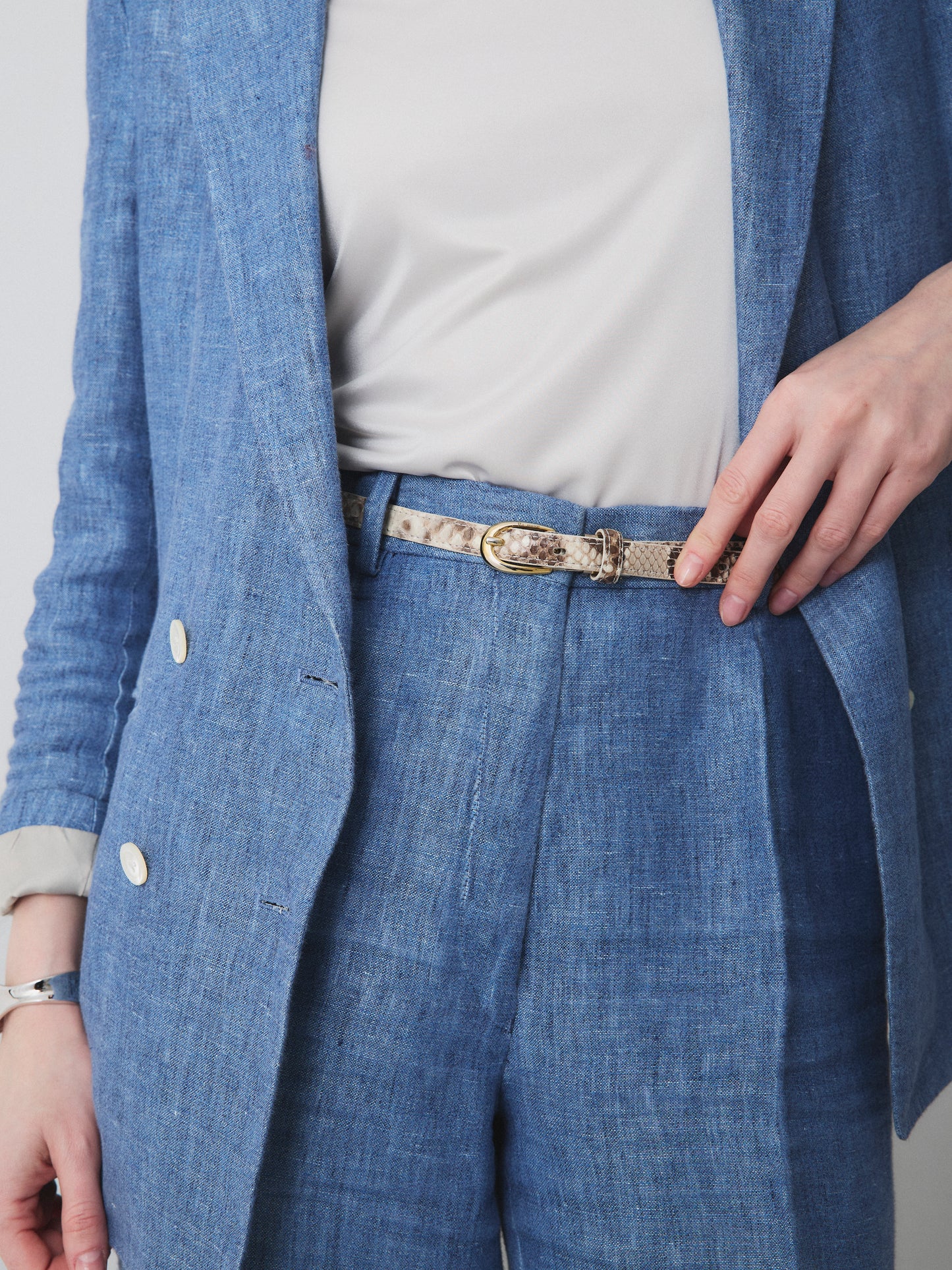 PYTHON LEATHER BELT -Ladies-