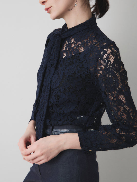 RACE BOW-TIE BLOUSE