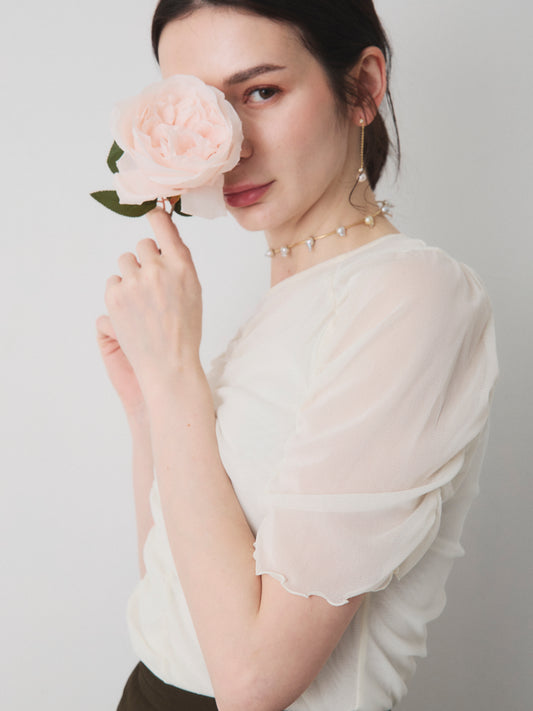 TULLE PUFF SLEEVE TOPS