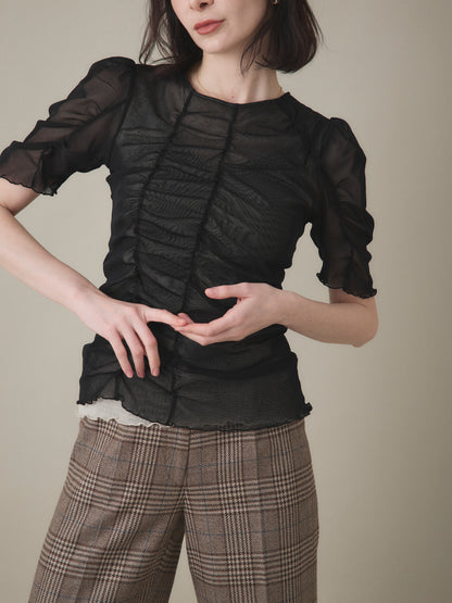 TULLE PUFF SLEEVE TOPS