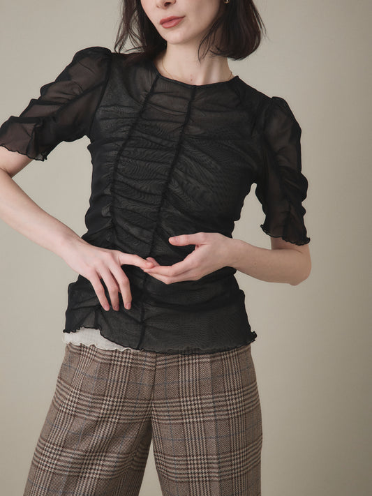 TULLE PUFF SLEEVE TOPS