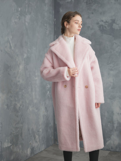 WOOL BOA LONG COAT【BABY PINK】