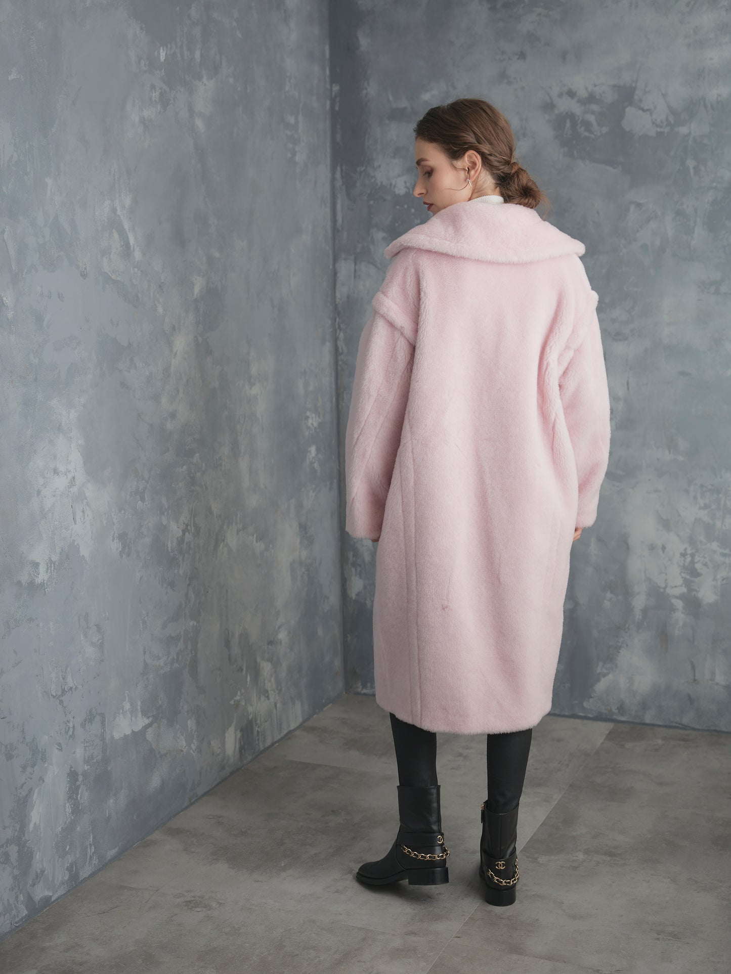 WOOL BOA LONG COAT【BABY PINK】