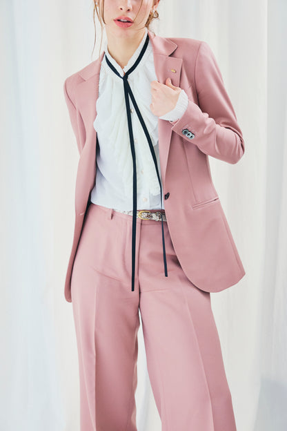 CHIFFON FRILLS BOW-TIE BLOUSE