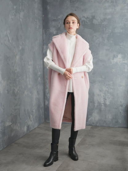 WOOL BOA LONG COAT【BABY PINK】