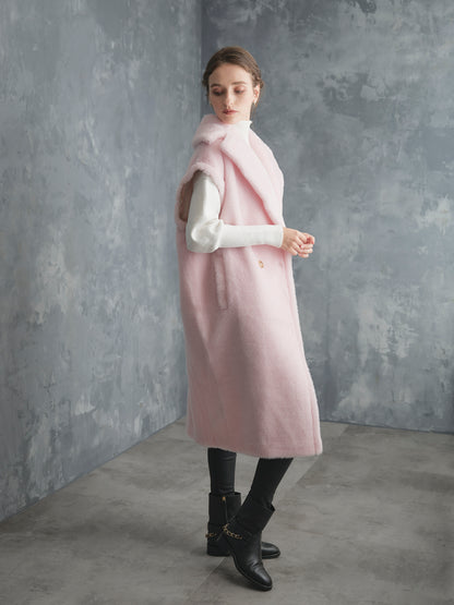 WOOL BOA LONG COAT【BABY PINK】
