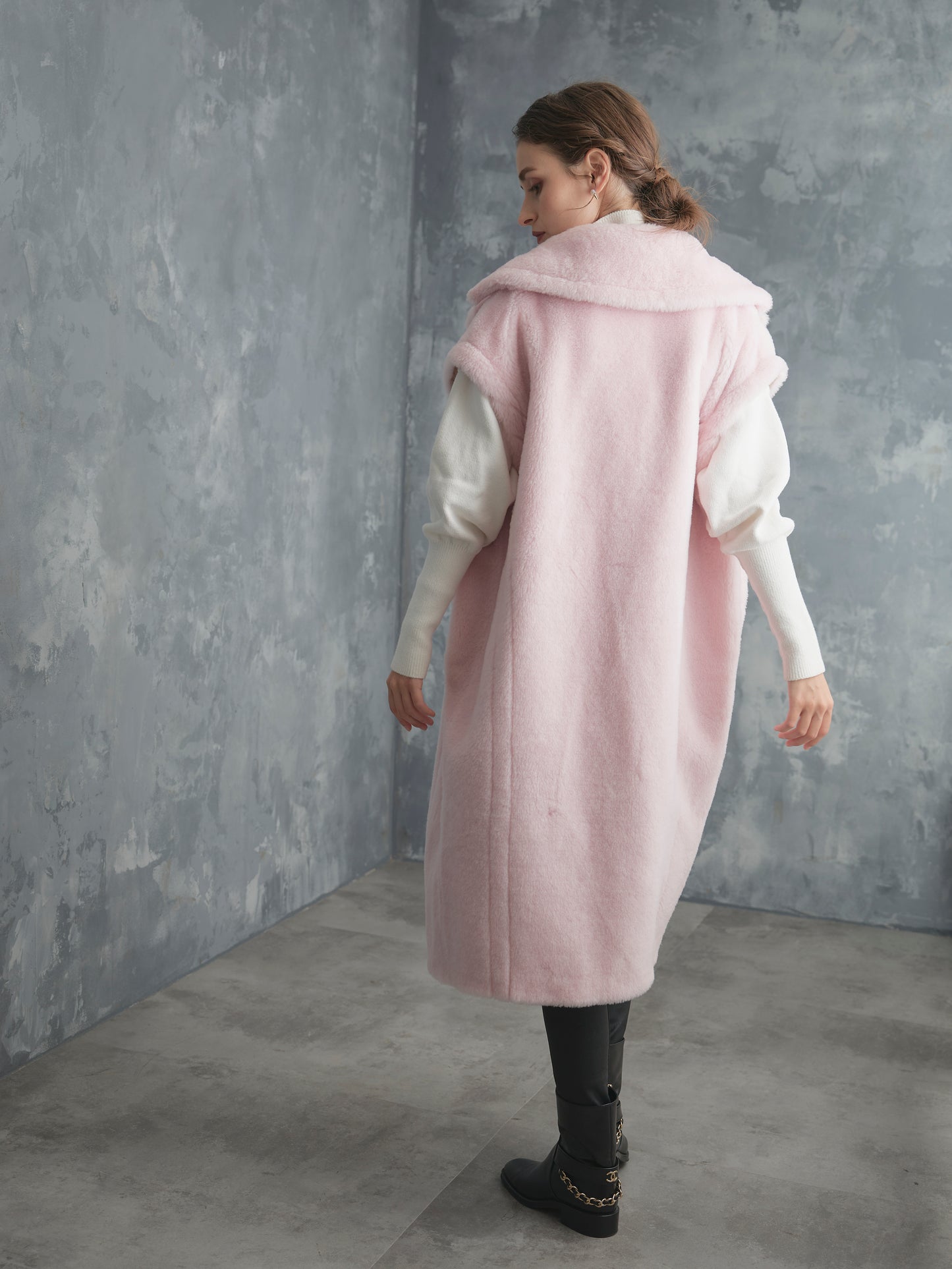 WOOL BOA LONG COAT【BABY PINK】