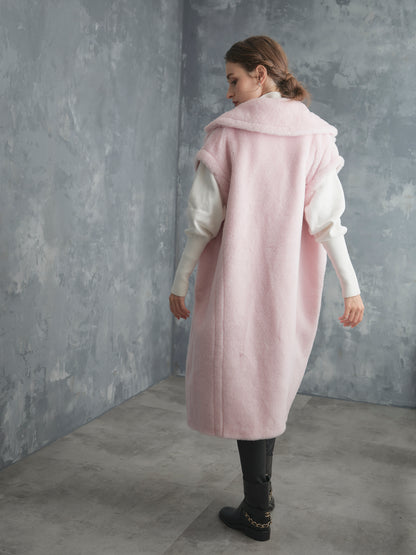 WOOL BOA LONG COAT【BABY PINK】
