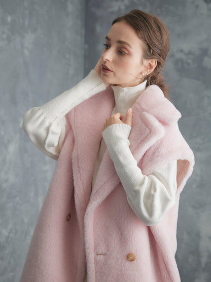WOOL BOA LONG COAT【BABY PINK】