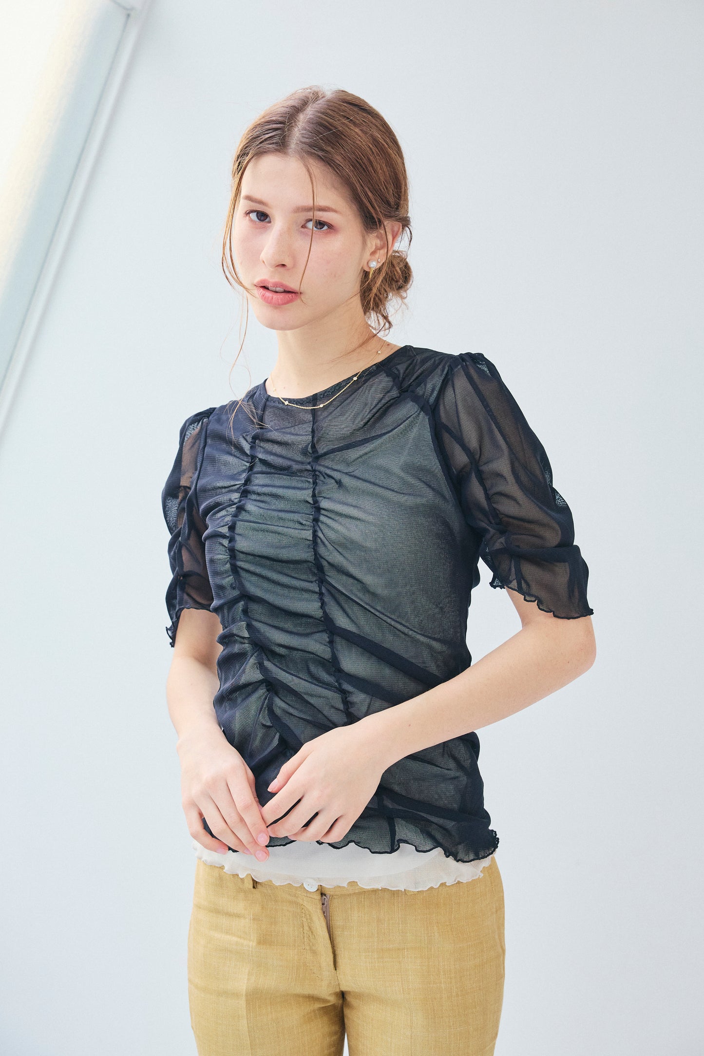 TULLE PUFF SLEEVE TOPS