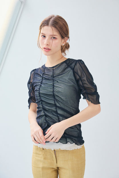 TULLE PUFF SLEEVE TOPS