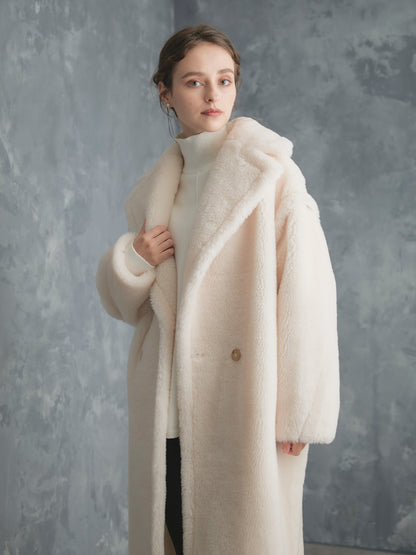 WOOL BOA LONG COAT【WHITE】