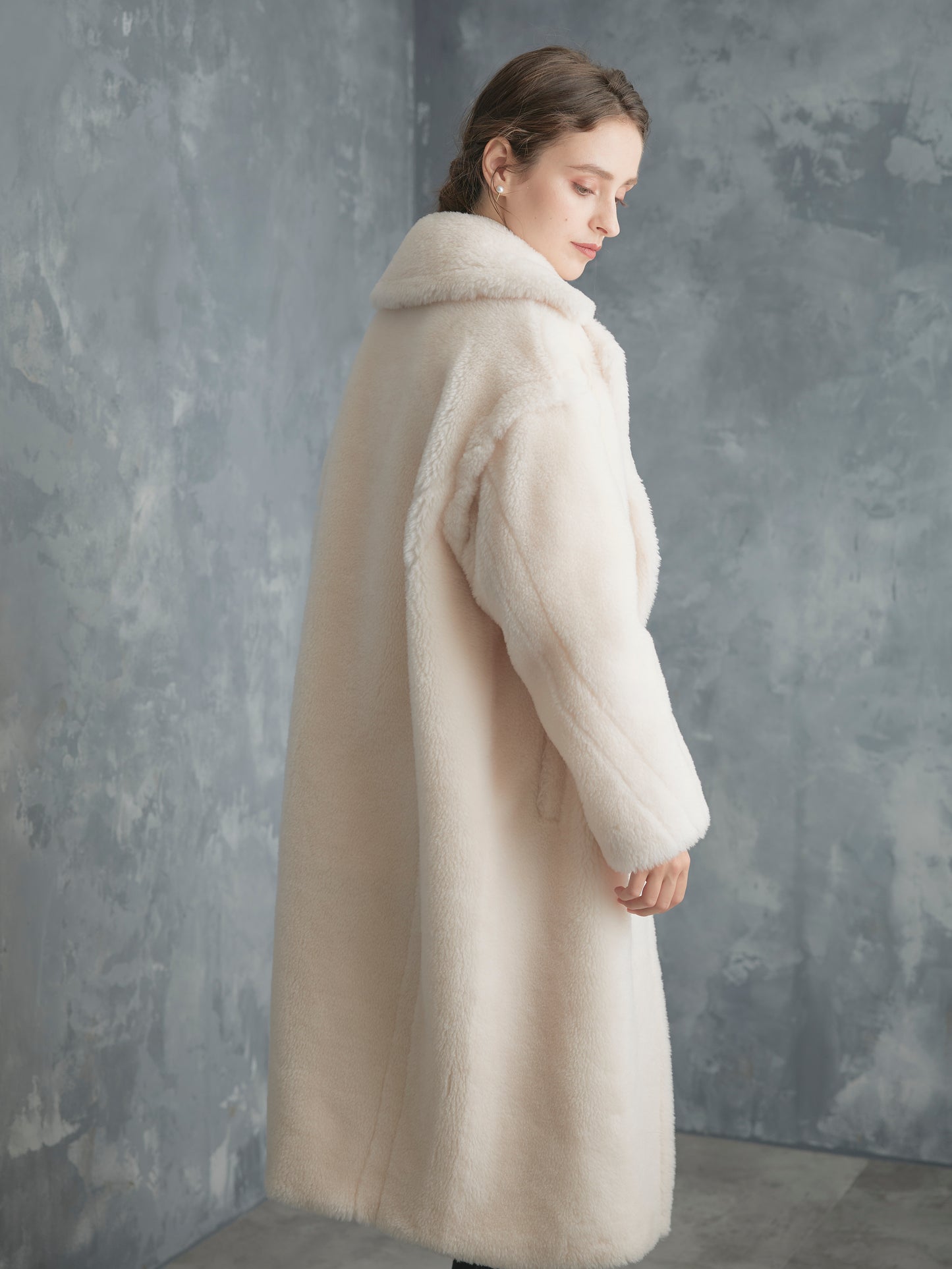 WOOL BOA LONG COAT【WHITE】