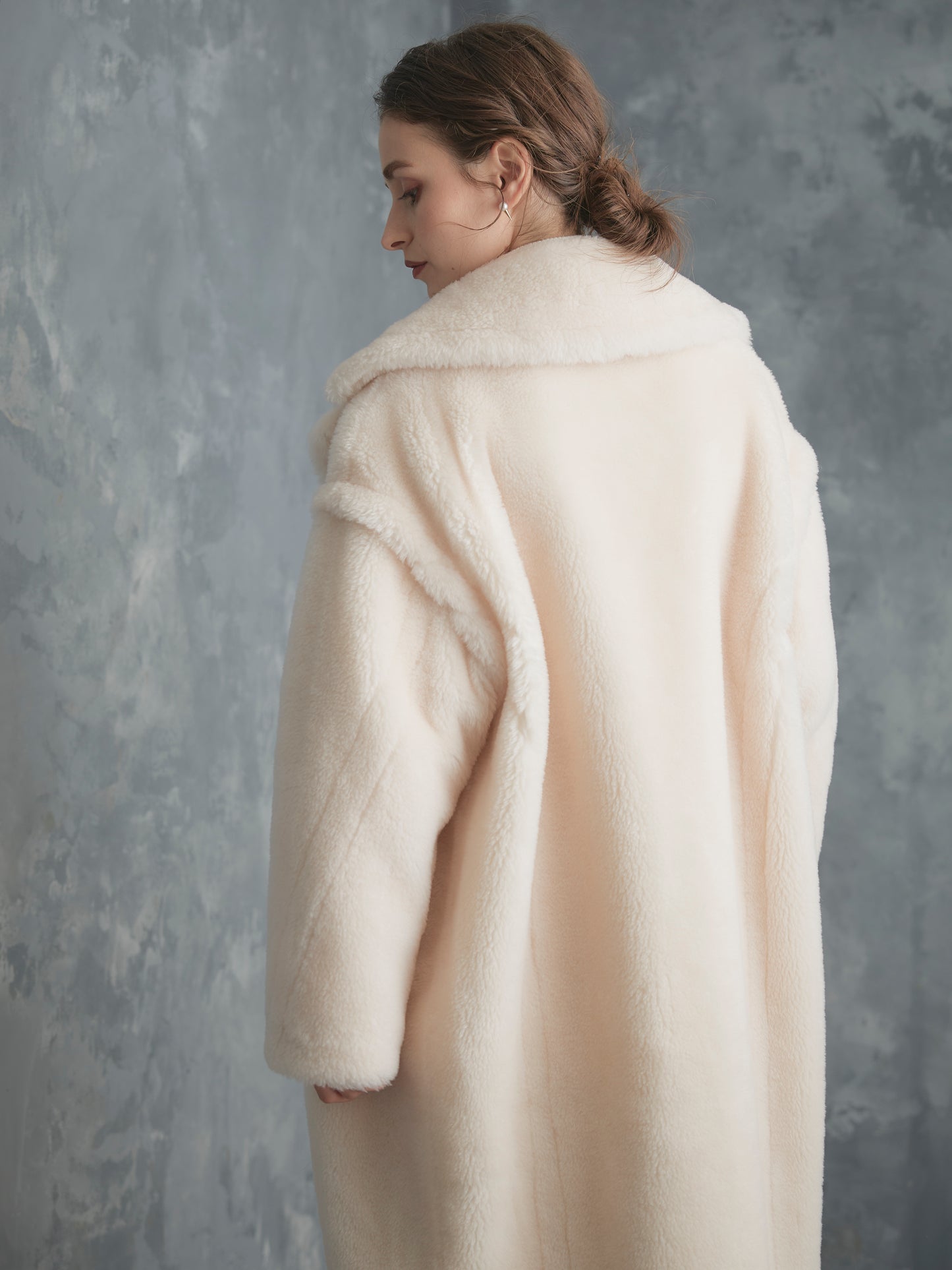 WOOL BOA LONG COAT【WHITE】