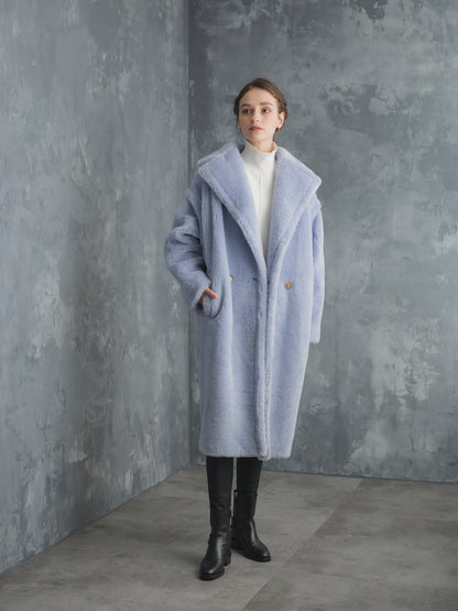 WOOL BOA LONG COAT【ICE BLUE】