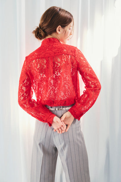 RACE BOW-TIE BLOUSE