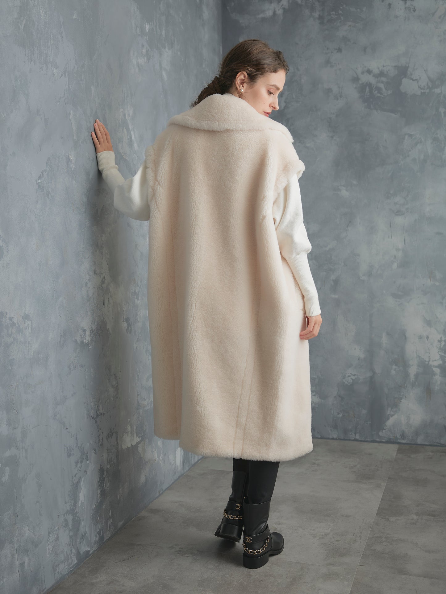 WOOL BOA LONG COAT【WHITE】