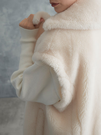 WOOL BOA LONG COAT【WHITE】