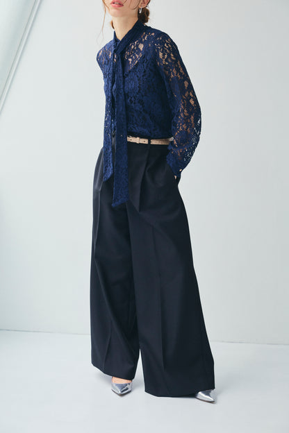 RACE BOW-TIE BLOUSE
