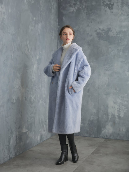 WOOL BOA LONG COAT【ICE BLUE】