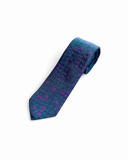 GREEN PURPLE BLOCK DESIGN TIE