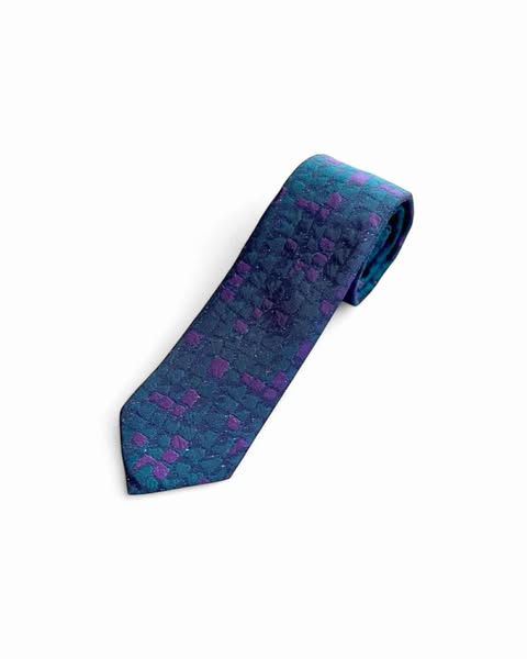 GREEN PURPLE BLOCK DESIGN TIE