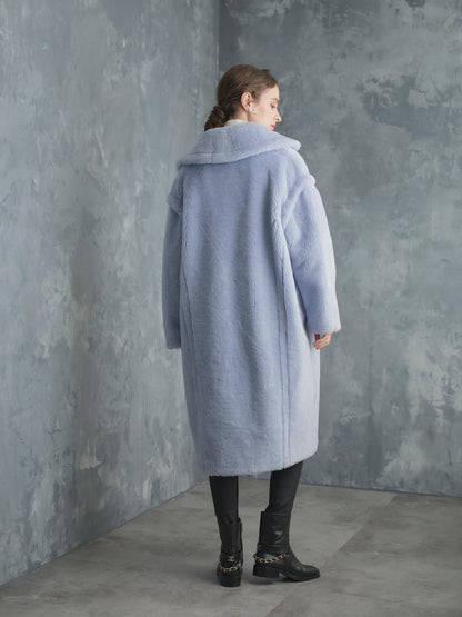 WOOL BOA LONG COAT【ICE BLUE】