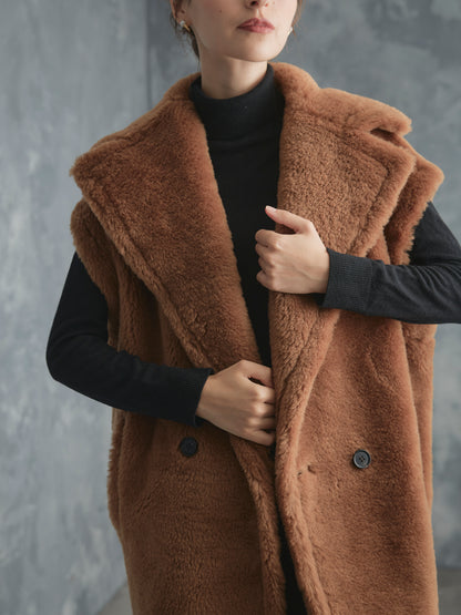 WOOL BOA LONG COAT【BROWN】