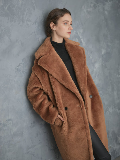 WOOL BOA LONG COAT【BROWN】