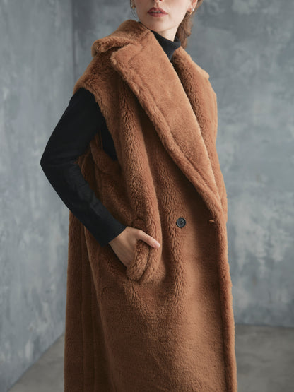 WOOL BOA LONG COAT【BROWN】