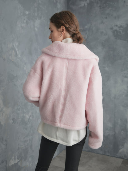 WOOL BOA SHORT COAT【BABY PINK】