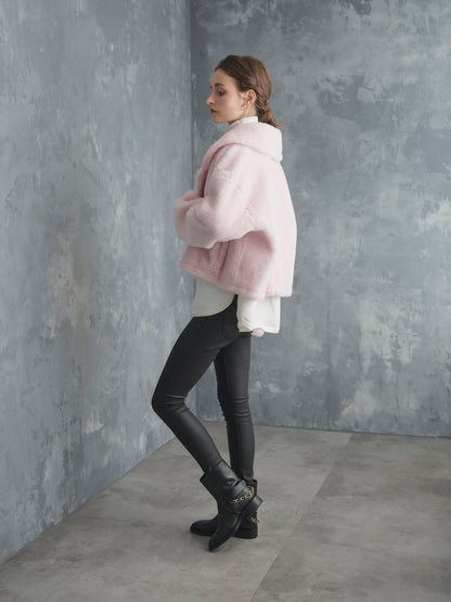 WOOL BOA SHORT COAT【BABY PINK】