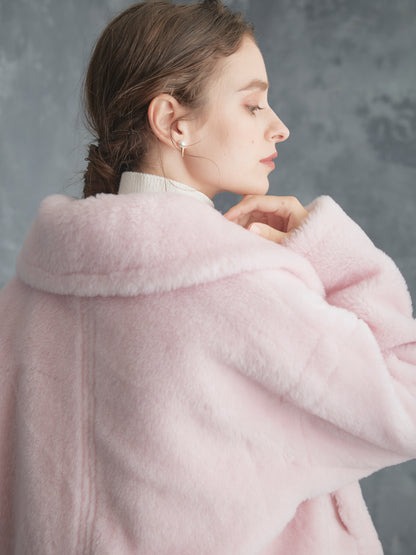 WOOL BOA SHORT COAT【BABY PINK】