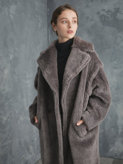 WOOL BOA LONG COAT【GRAY】
