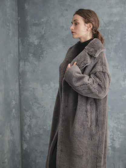WOOL BOA LONG COAT【GRAY】