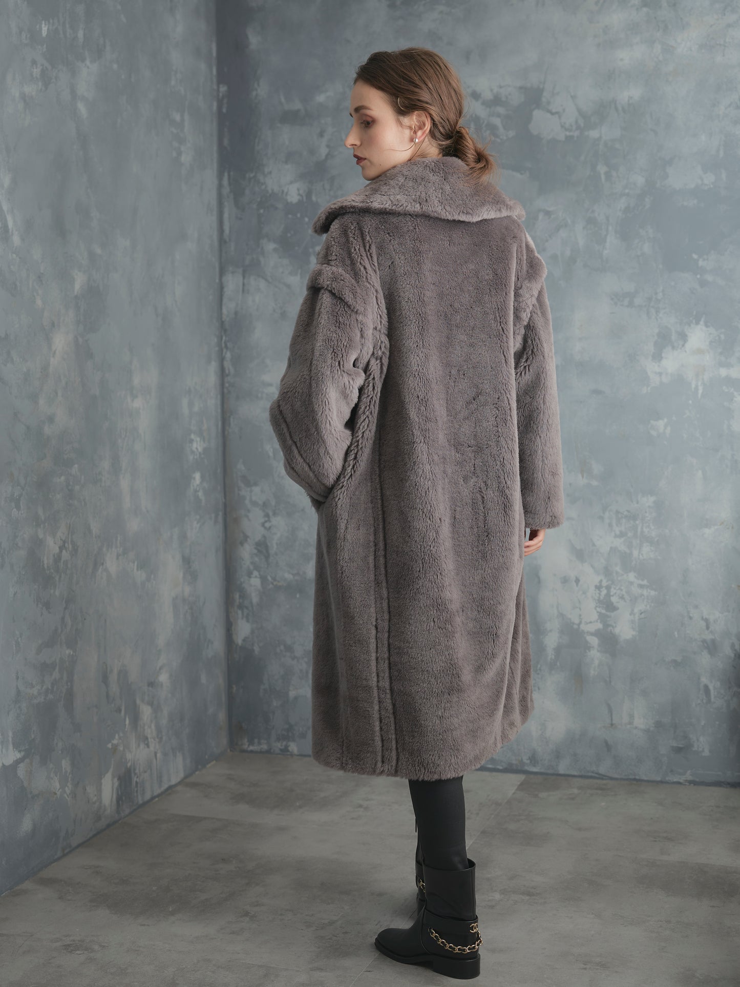 WOOL BOA LONG COAT【GRAY】