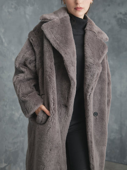 WOOL BOA LONG COAT【GRAY】