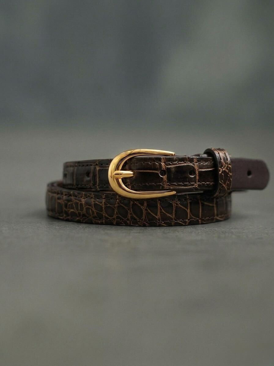 CROCODILE LEATHER BELT -Ladies-