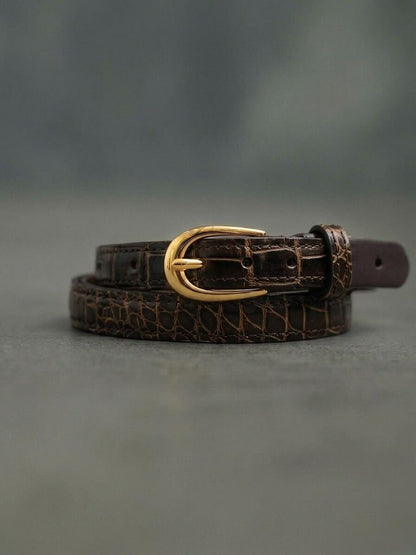 CROCODILE LEATHER BELT -Ladies-